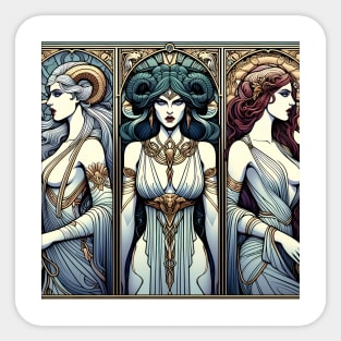 Bad Girl Triptych: Lilith, Medusa, and Jezebel Sticker